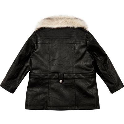 Mini girls black biker jacket